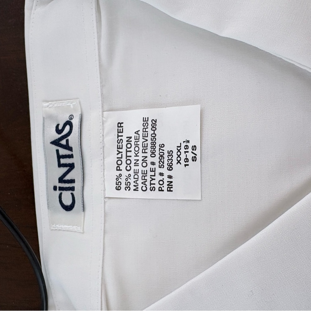 Cintas White Men's Casual Button Down Shirt